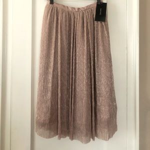NWT Zara Blush/Mauve Tulle Shimmer Midi Skirt